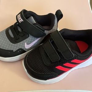 Size 5 girls adidas and nike shoes